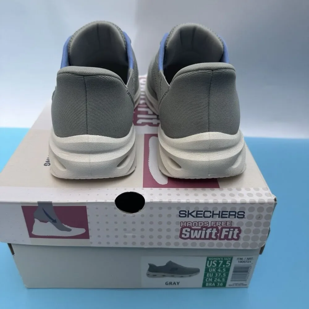 SKECHERS SWIFT FIT HANDS FREE ATHLETIC SNEAKERS SHOES WOMENS 7.5 Gray